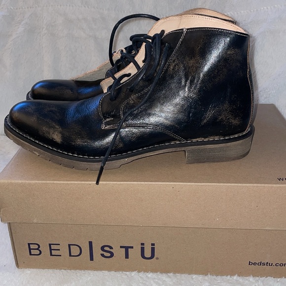 NWT BED|STU Hoover II Mens Black Handwash Leather Lace Up Casual Dress Boots - Picture 7 of 10